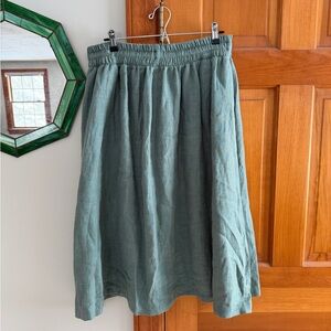 Conscious Clothing Sage Green 100% Linen Skirt Made in USA